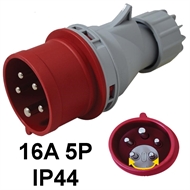 Industrial plug  16A 5P with phase inverter option IP44