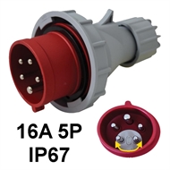 Industrial plug  16A 5P with phase inverter option IP67